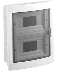 Щит распределительный встраиваемый пластик 2 ряда 16 прозрачная дверь белый IP 40 90912016 RU Panasonic