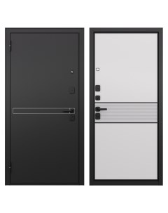 Дверь входная Стив левая черный муар металлик белый софт 960х2050 мм Mastino