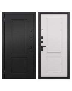 Дверь входная Дрейк левая черный матовый белый софт 860х2050 мм Mastino