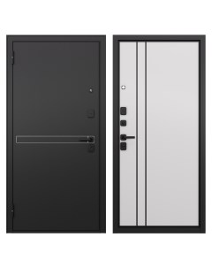 Дверь входная Райд левая черный муар металлик белый софт 960х2050 мм Mastino