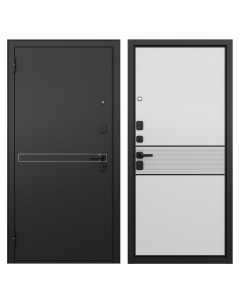 Дверь входная Стив левая черный муар металлик белый софт 860х2050 мм Mastino