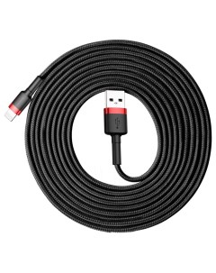 Кабель USB Lightning 3м Cafule Cable Черный Красный Baseus