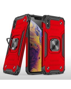 Противоударный чехол Legion Case для iPhone X XS красный Black panther