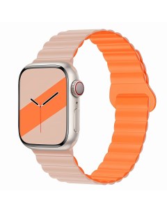Ремешок Watch 42 44 45 49 mm силиконовый на магните 3 розово оранжевый Promise mobile
