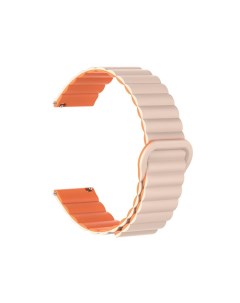 Ремешок часов силиконовый на магните универсальный 22 мм розово оранжевый Promise mobile