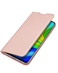Чехол книжка для Xiaomi Redmi Note 9 10X DU DU боковая розовая X-case