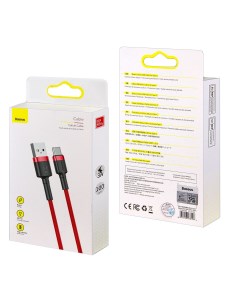 Кабель USB Type C 1M 3A Cafule Cable красный CATKLF B09 IS792387 Baseus