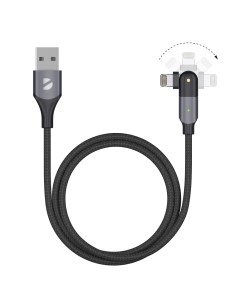 Дата кабель USB A Lightning поворотный 180 USB 2 0 2 4A 1 2м Deppa