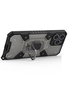 Противоударный чехол с Innovation Case с защитой камеры для iPhone 13 Pro Max серый Black panther