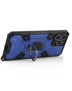 Противоударный чехол с Innovation Case с защитой камеры для iPhone 13 Pro Max синий Black panther