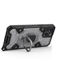 Противоударный чехол с Innovation Case с защитой камеры для iPhone 13 Mini белый Black panther