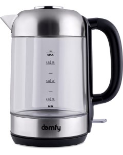 Чайник электрический DSM EK401 1 8 л серебристый прозрачный Domfy