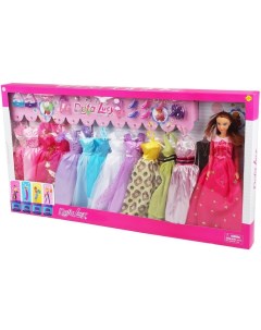 Игровой набор Модница в наборе 12 платьев и 24 аксесс кукла Defa