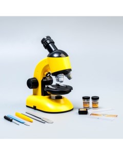Микроскоп Юный ученый кратность до х1200 желтый подсветка Nobrand