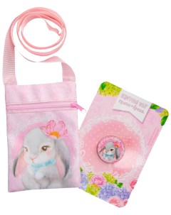 Детский подарочный набор Зайка сумка брошь цвет розовый Nazamok