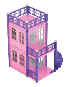 Домик для кукол замок принцессы 2 этажа розовый Нордпласт