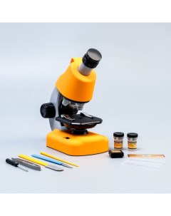 Микроскоп Юный биолог кратность до х1200 желтый подсветка Nobrand
