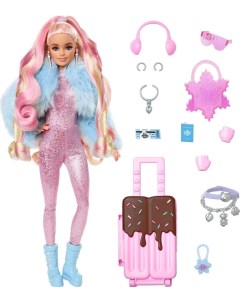 Кукла Барби Экстра Снег Extra Fly Snow Themed Travel Doll HPB16 Barbie