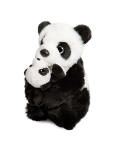 Мягкая игрушка реалистичная панда с детенышем ML SO 130222 25 20 черный Maxitoys