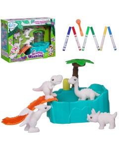 Набор для творчества Junfa Фигурки для раскраски Динозаврики в бассейне с душем Junfa toys