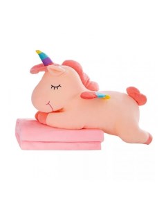 Мягкая игрушка Подушка с пледом 3 в 1 Единорог розовый 60 см Sun toys