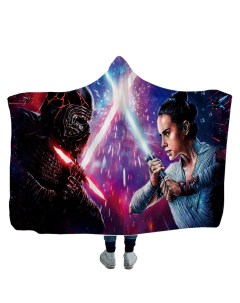 Плед с капюшоном Звездные войны Кайло Рен и Рей Star Wars 130х150 см Starfriend