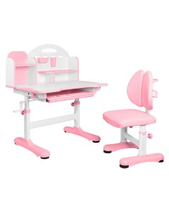 Комплект Fiona парта стул надстройка выдвижной ящик розовый Anatomica