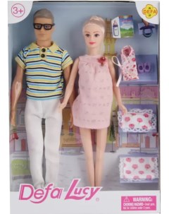 Набор с куклой Счастливая семья цвет розовый 1 шт Defa lucy