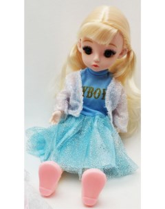 Кукла в голубом платье шарнирная 30 см с одеждой Игроника