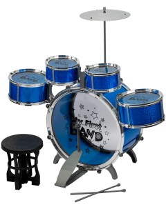 Детская барабанная установка 4008E 2 синяя Nobrand