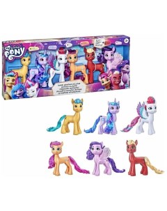 Фигурки My Little Pony Набор из 6 сияющих коллекционных пони Новое поколение 6 Мега Hasbro