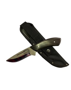 Нож Лиса цельнометаллический 65х13 черный граб Saro