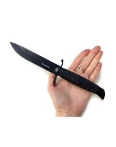 Нож Разведчик 2 сталь 65х13 рукоять сталь резина фигурная гарда Витязь