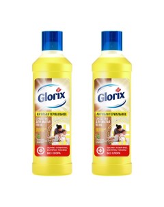 Комплект Чистящее средство для мытья пола Лимонная энергия 1 литр х 2 шт Glorix
