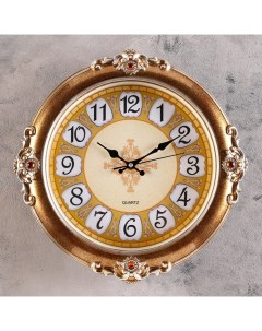 Часы круглые Роскошь d 38 5 см коричнево желтые Baojuzi