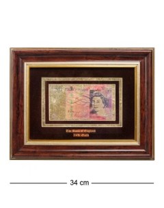 Панно Банкноты 50 GBP 34 см Gold leaf