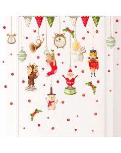 Наклейки интерьерные С Новым Годом рождественские зимние для декора на стену и окно Verol