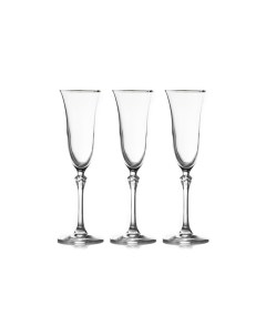 Набор бокалов для шампанского Le Stelle Gemma платина хрустальное стекло 6шт 150мл LR 046 Nobrand