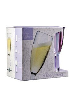 Набор бокалов для шампанского Радуга 170 мл 6 шт цвет перламутровый Nobrand