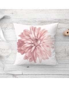 Подушка декоративная 40х40 Розовая Хризантема Цветок Розовая коллекция твилл Zaberite