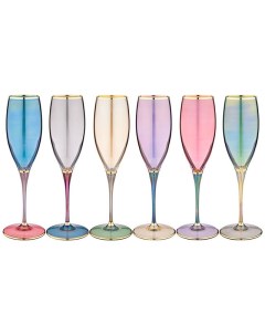 Набор бокалов для шампанского Premium colors стекло 6шт 260мл 326 100 Art decor
