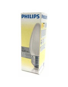 Лампа накаливания E27 60 Вт 2700 K свеча матовая Philips