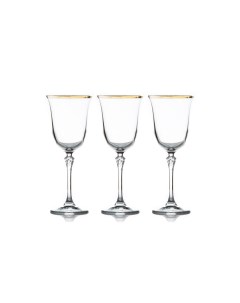 Набор бокалов для вина Le Stelle Gemma золото хрустальное стекло 6шт 225мл LR 035 Nobrand