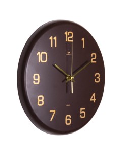 Часы из металла d 27 см коричневый Классика Рубин