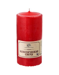 Свеча столовая столбик красная 120х60 мм Русская свечная мануфактура