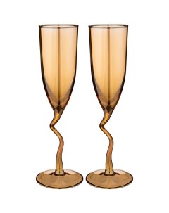 Бокалы для вина шампанского стеклянные 25х20х8см набор 2 шт 194 458 Lefard