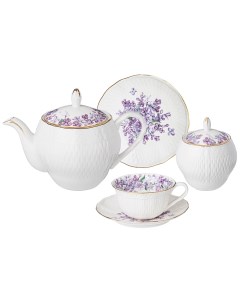 Набор на 6 персон из 14 предметов Чайный сервиз Lilac фарфор 760 755_ Lefard