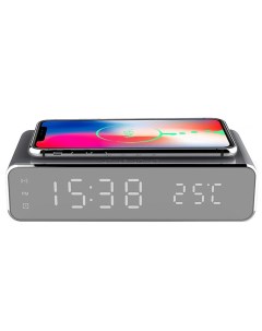 Часы будильник с быстрой беспроводной зарядкой телефона HYY WX03 100 city market