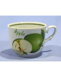 Чашка чайная 250 см3 Зеленое яблоко ф Кирмаш деколь Добрушский фарфоровый завод