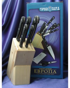Набор кухонных ножей Европа 5 пр в деревянной подставке С508 Труд вача